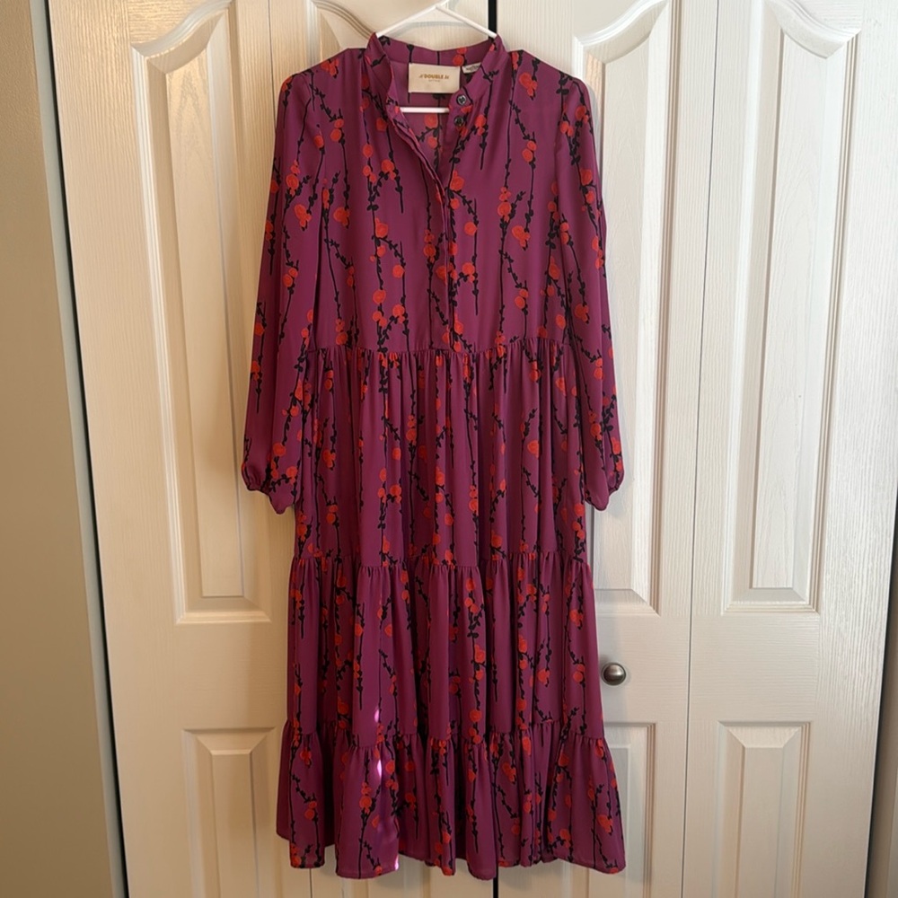 La Double J Floral Print Long Sleeve Midi Dress Size XS